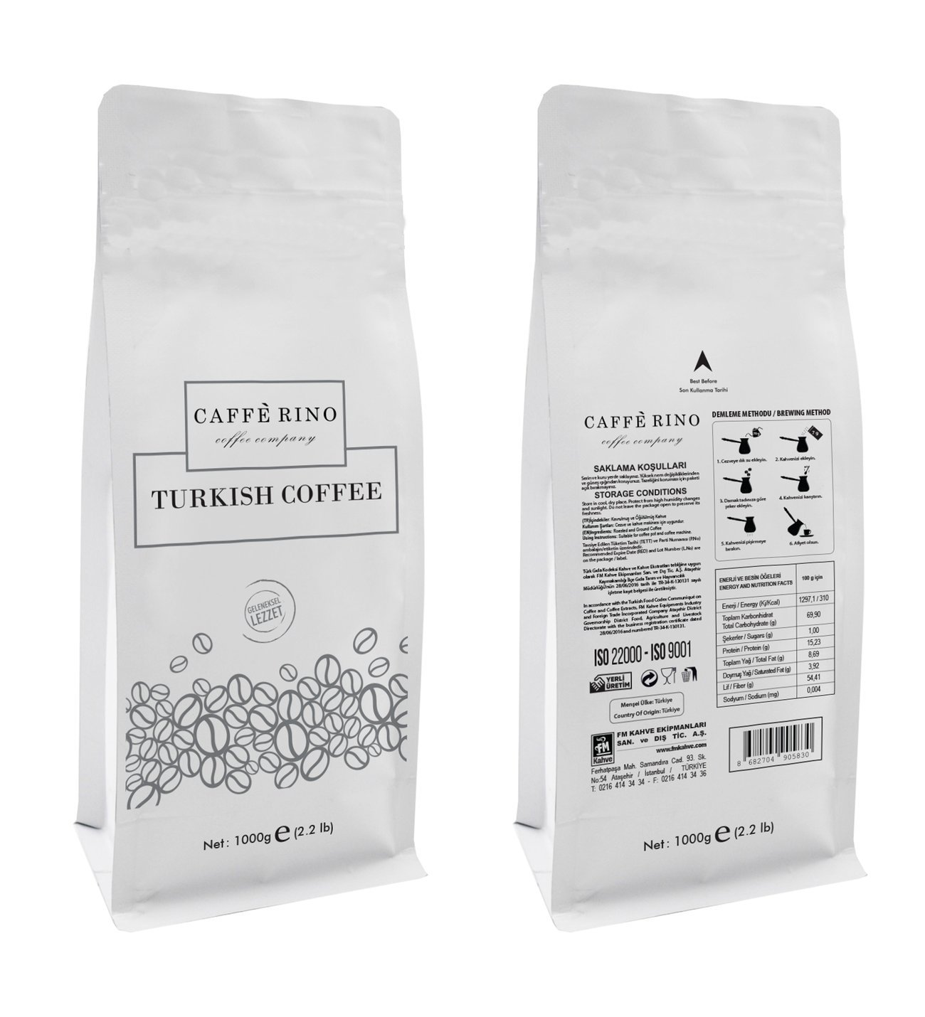 CAFFE RİNO TÜRK KAHVESİ 1000 GR PAKET
